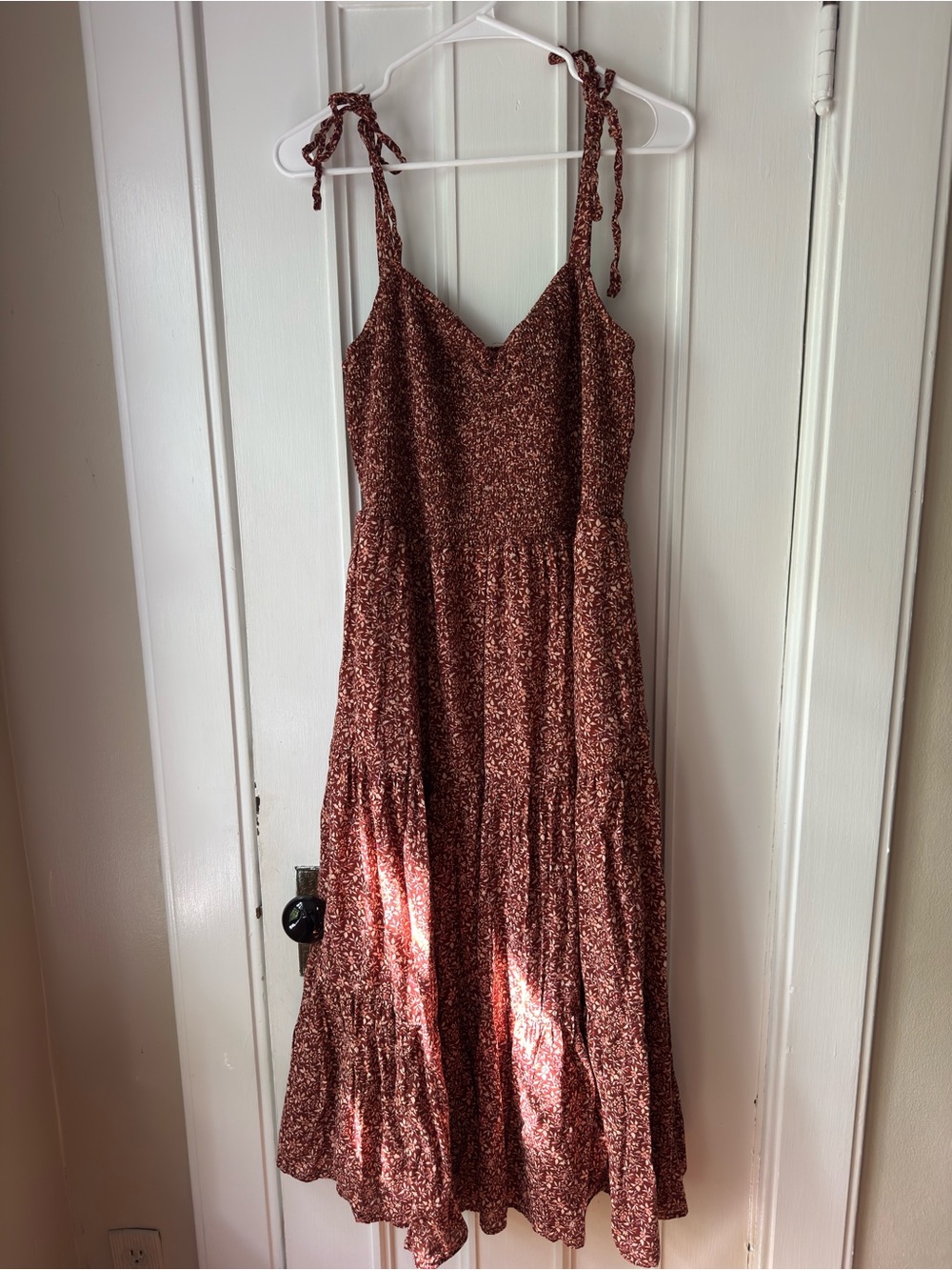 Madewell Floral Smocked Midi Dress